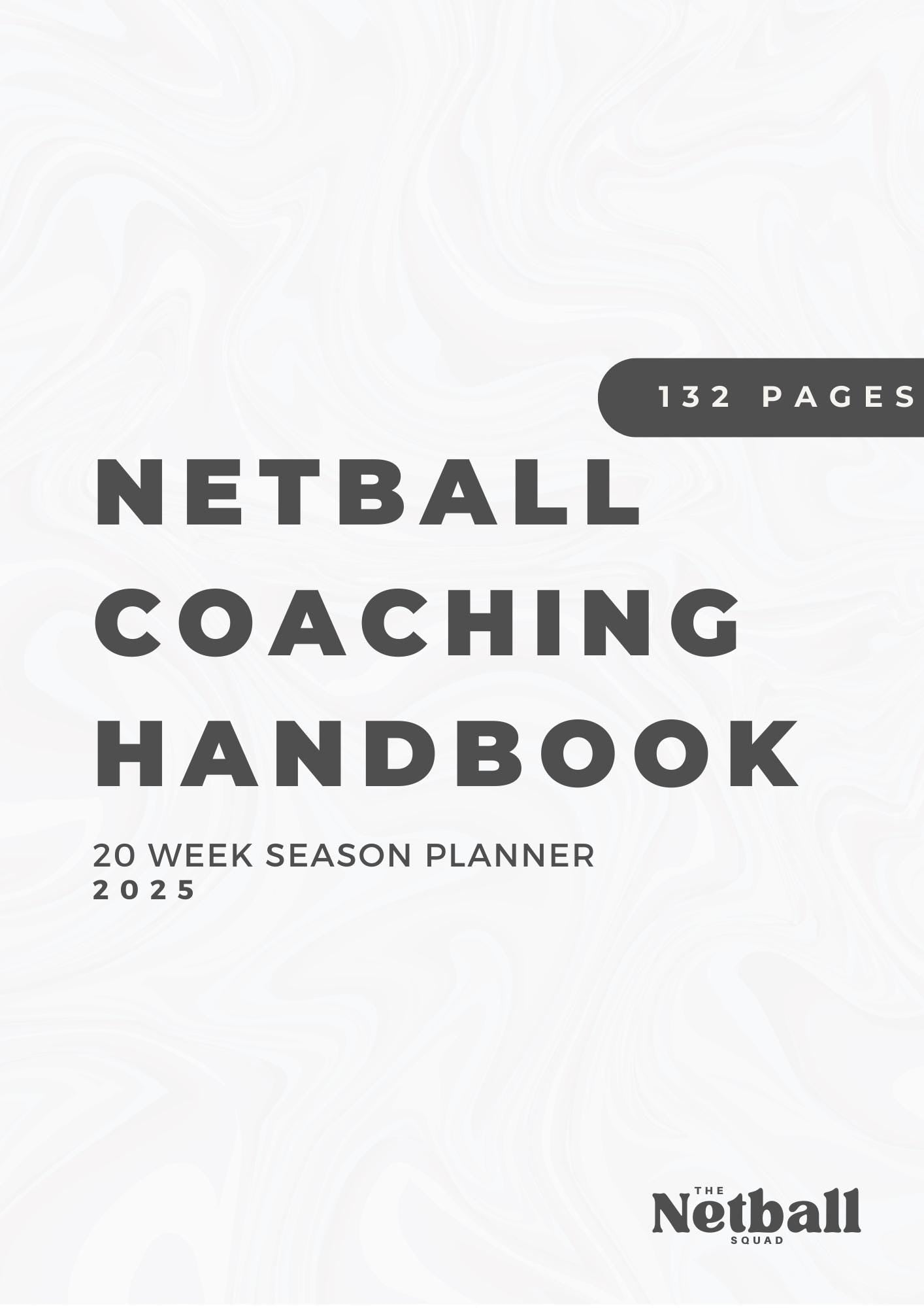 Netball Coaching Handbook - 20 Week season Planner - 132 Pages - White - Physical Copy