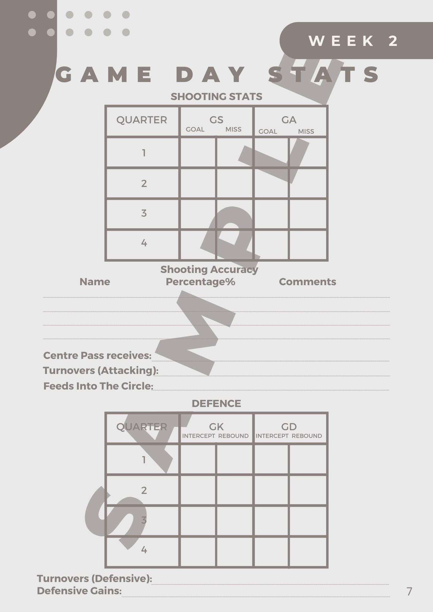 Netball Coaching Handbook - 20 Week season Planner - 132 Pages - Black & White