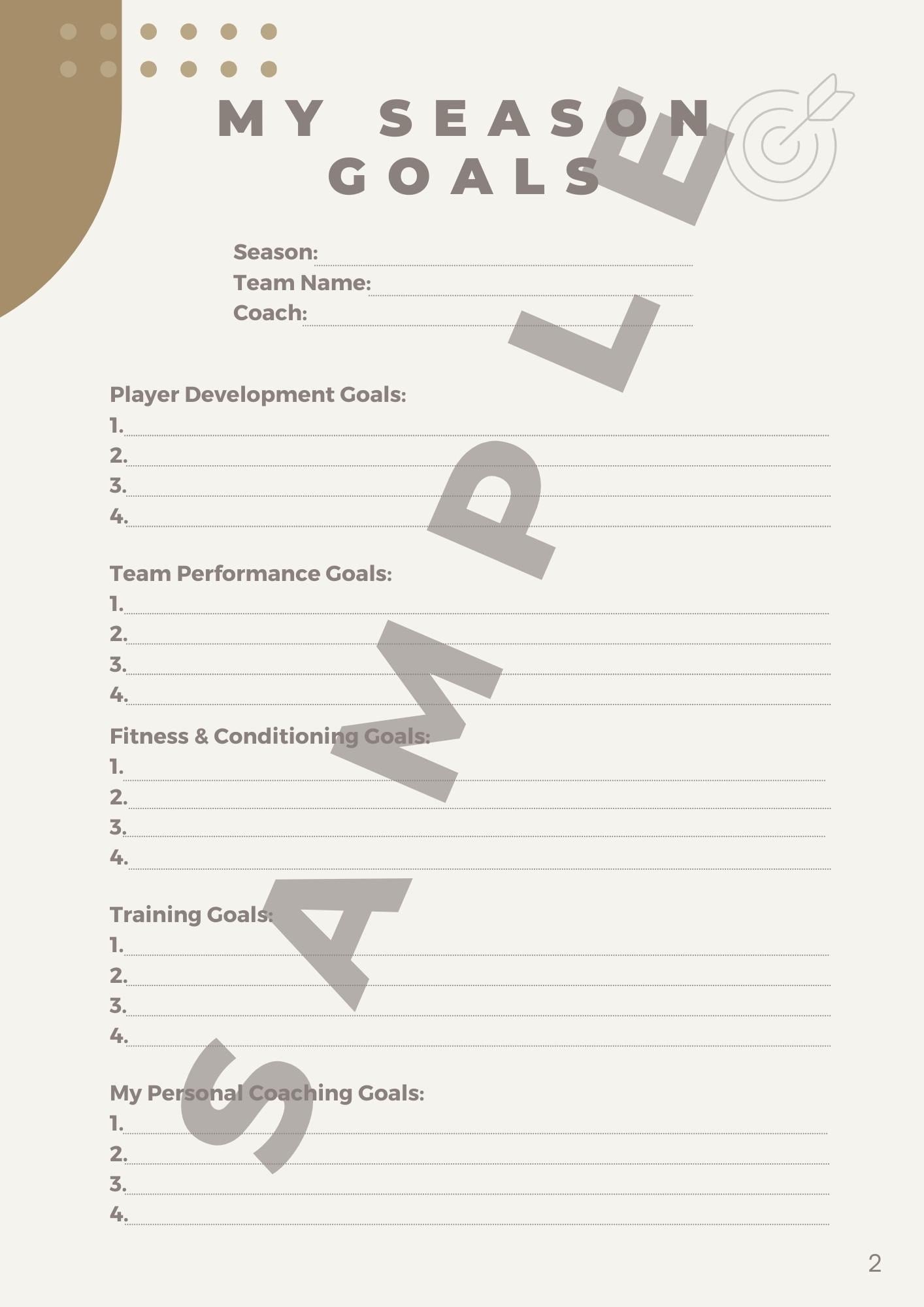 Netball Coaching Handbook - 20 Week season Planner - 132 Pages - Beige