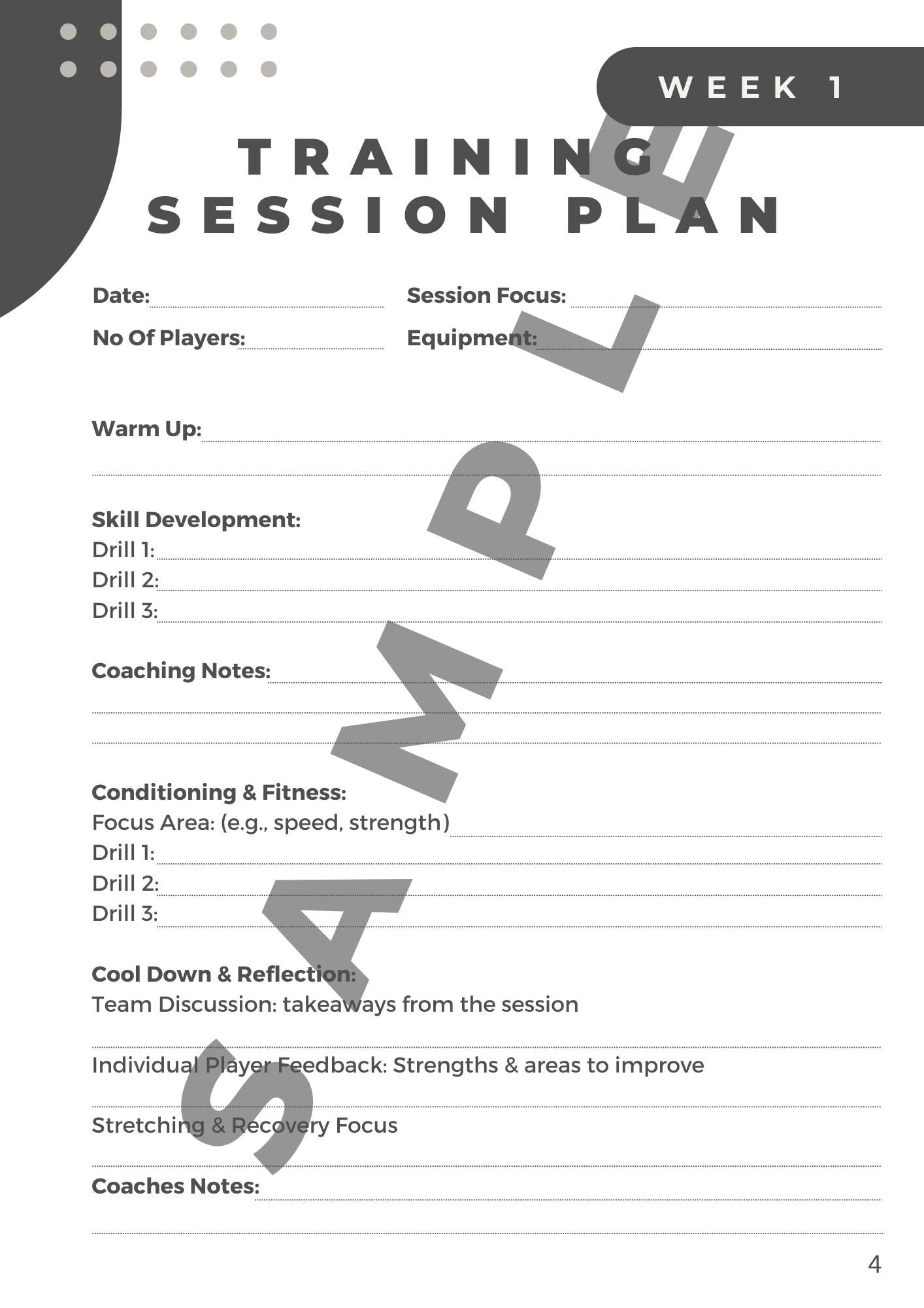 Netball Coaching Handbook - 20 Week season Planner - 132 Pages - White - Physical Copy