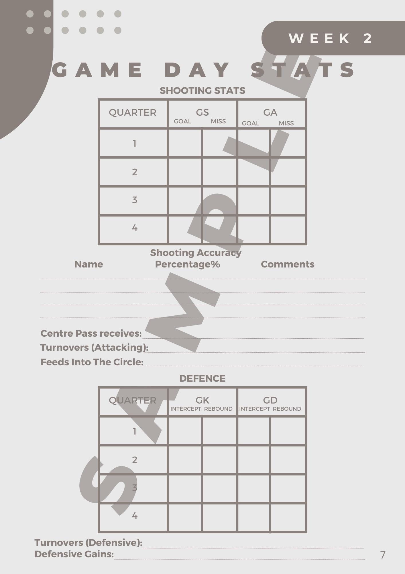 Netball Coaching Handbook - 20 Week season Planner - 132 Pages - Black & White - Physical Copy