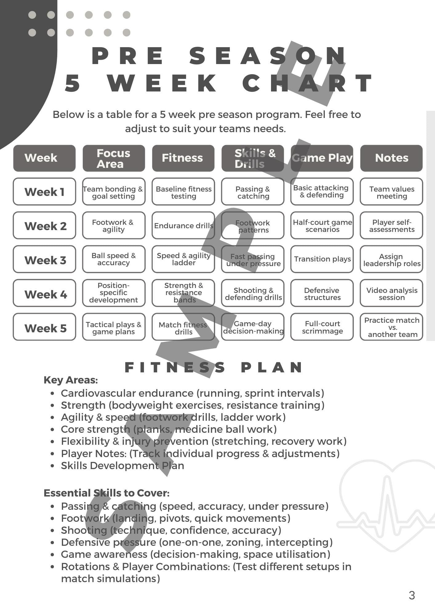 Netball Coaching Handbook - 20 Week season Planner - 132 Pages - White - Physical Copy