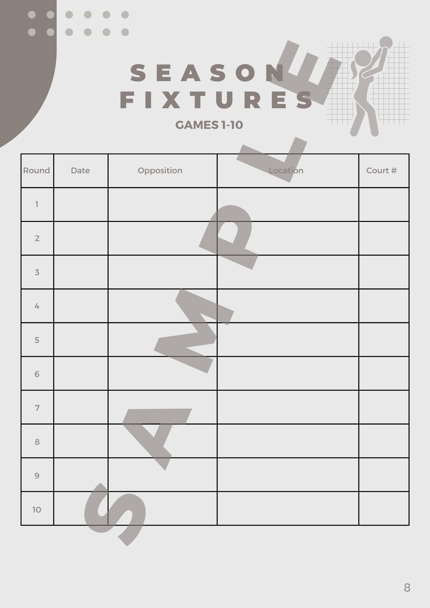 Netball Coaching Handbook - 20 Week season Planner - 132 Pages - Black & White - Physical Copy