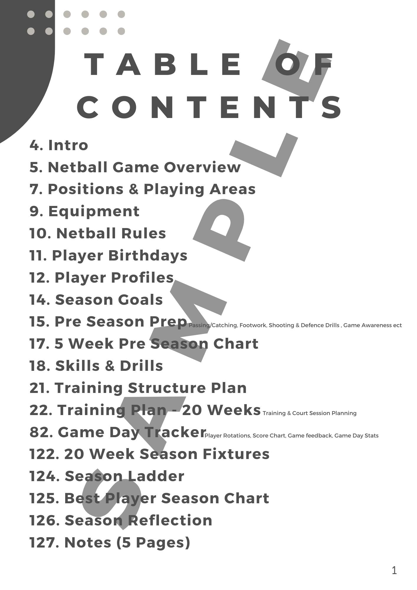 Netball Coaching Handbook - 20 Week season Planner - 132 Pages - White - Physical Copy