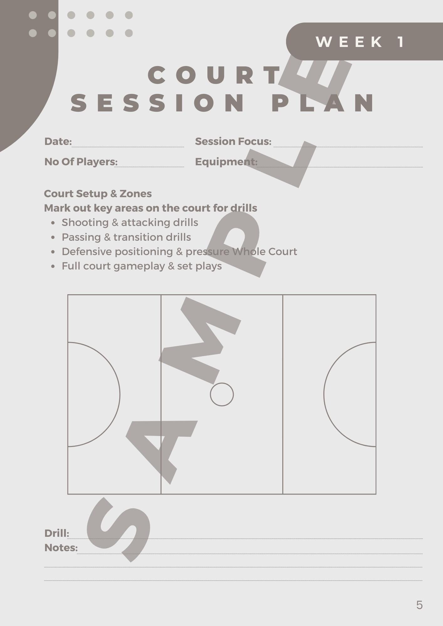 Netball Coaching Handbook - 20 Week season Planner - 132 Pages - Black & White - Physical Copy